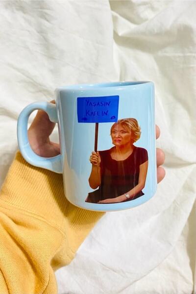 HOPENA European Collar Aslı Caffeine Blue Mug Cup
