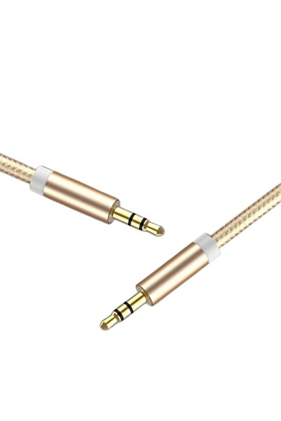 HİQONİC Aux To Aux 3.5mm Örgü Kablo Iphone Samsung Xiaomi Huawei Uyumlu Müzik Ses Aktarıcı Aksesuar
