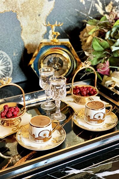 Kosova London Eye Porcelain Embossed Coffee Cup Set of 6