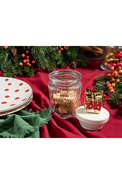 English Home Giftbox Glass Jar 260 ml Gold