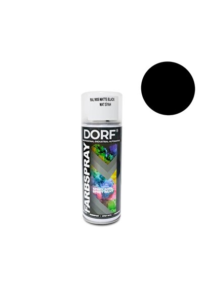 dorf Mat Siyah Sprey Boya Siyah Vernikli Akrilik Ral9005 400ml