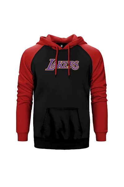 Z zepplin سويت شيرت لوس أنجلوس ليكرز أحمر بغطاء للرأس