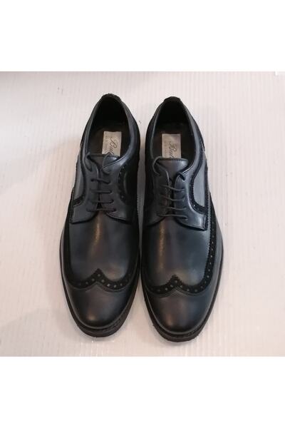 Butik Tülin Uniseks Hakiki Deri Siyah Süet Zımba Delikli Yumuşak Kauçuk Taban...