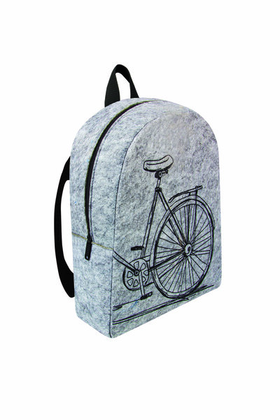 FLY COLOR Gray Fly Bags Bag Bicycle Patterned Felt Backpack
