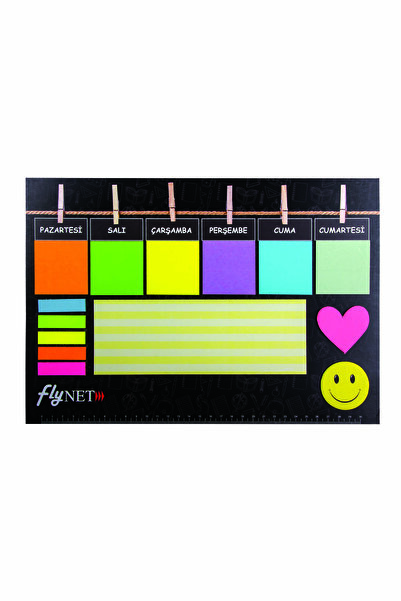 FLY COLOR Jumbo Weekly Note Holder Planner Post It Set