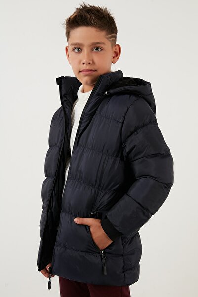 Lela Чоловічий дитячий пуховик з підкладкою з плюшу та знімним капюшоном 576220k