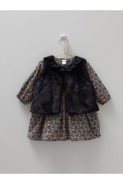 Caramell Harmony Kürk Yelekli Elbise