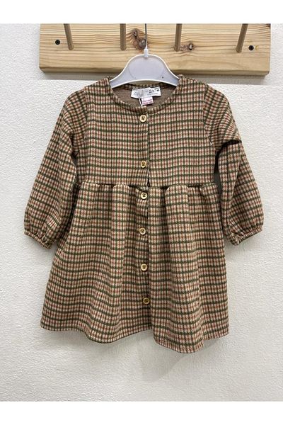 Pink Hippo Kids Girl's Front Buttoned Gingham Dress