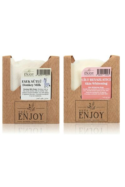 Enjoy Natural Donkey Milk Skin Whitening Handmade Face, Hair and Body Soap 2 Pack