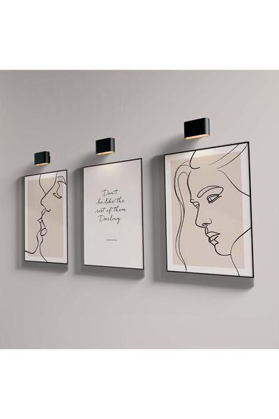 Dijital360 Kadın Ve Erkek Çizgisel Ahşap-mdf Poster (3 Adet 20x30 Cm)