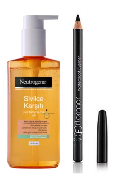 Neutrogena Sivilce Karşıtı Yüz Yıkama Jeli Ve Flormar Göz Kalemi Siyah Eyeliner