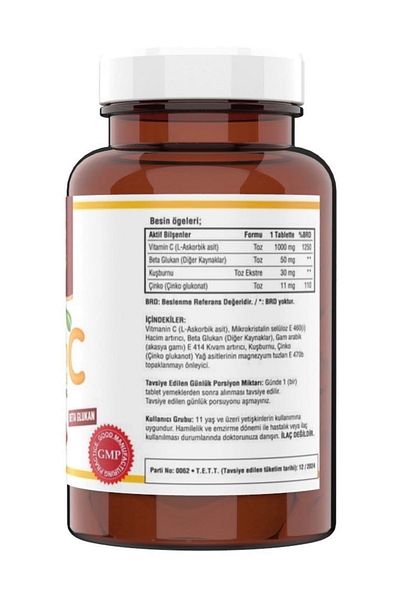 NCS Vitamin C 1000 mg 120 Tablet Rosehip Beta Glutan Vitamin C