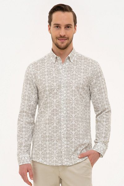 Pierre Cardin Cămașă slim fit gri închis