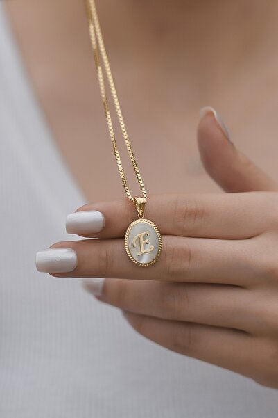 Ayyıldız Kuyumculuk Kadın Italyan Zincirli Sedef Altın Harf Kolye