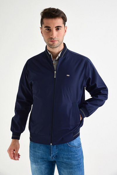 DYNAMO Ανδρικό παλτό Navy Blue Comfortable Fit Classic
