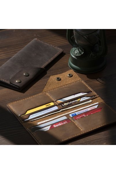Hi Leather Lina Leather Long Wallet Camel