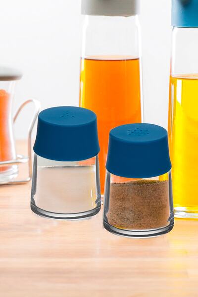 Paşabahçe Zest Glass 2'li Tuzluk Biberlik Mavi