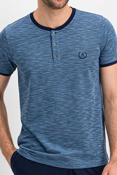 Arnetta Ανδρικό Σετ Πιτζάμες Light Mealy Blue Melange Plus Size