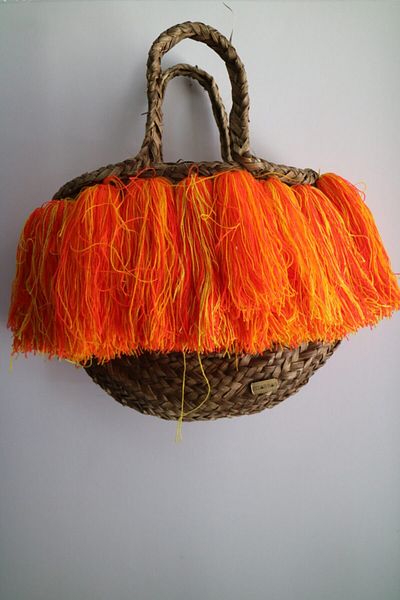 Street Bag Ψάθινη τσάντα παραλίας χειροποίητη