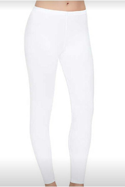 Tutku Kadın Uzun Penye Düz Tayt 0173 – Beyaz