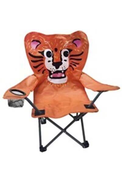 CiciMarketim Kamp Sandalyesi Katlanır Rejisör Çocuk Oturma Turuncu