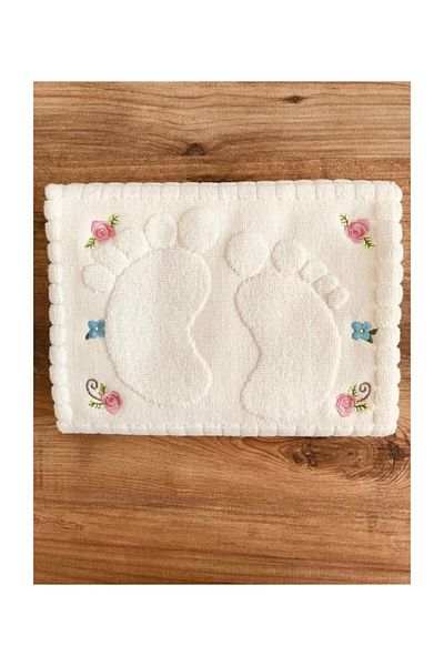 Madame Clean Home 2 Κεντημένες πετσέτες ποδιών 100% βαμβάκι Μέγεθος: 50x70