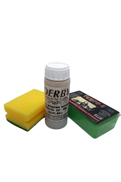 Derby Açık Bej Deri Oto Koltuk Direksiyon Döşeme Boyası