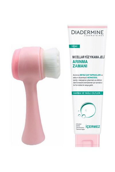 Diadermine Pink Purification Time Face Wash - Gel and Fluweel Skin Brush