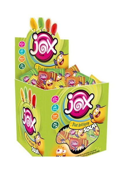 Durukan Şekerleme Jox Sour Fruit Flavored Flat Lollipops 120 Pieces