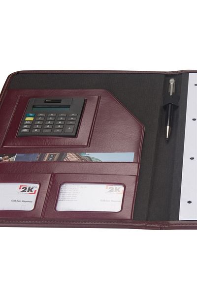 2K A4 Faux Leather Luxury Secretary Block Tray with Calculator (100 SHEETS)