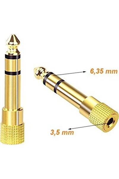 HADRON 6, 3 Mm Erkek To 3, 5 Mm Dişi Kulaklık Mikrofon Çevirici Gold