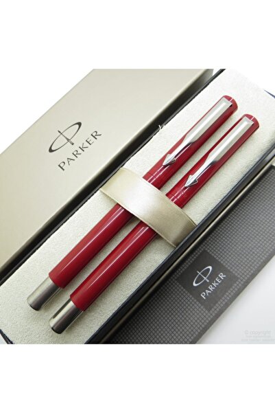 Parker Vector Bordo Dolma Kalem + Roller Kalem | Isme Özel Kalem | Hediyelik Kalem