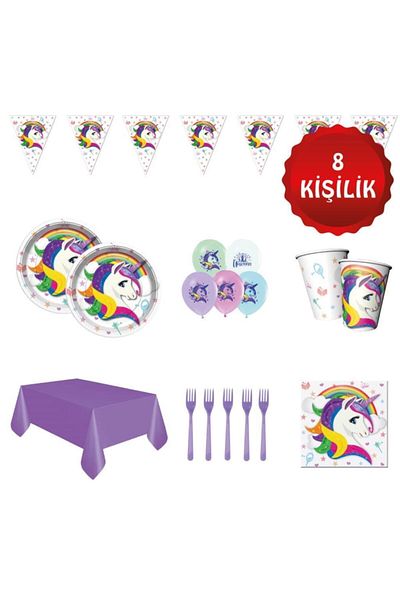 UNICORN Unicorn 8 Person Birthday Party Ornaments Set