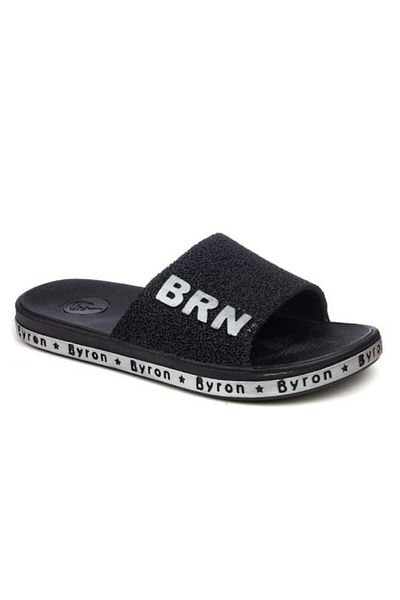 BRN Мъжки черни чехли с нехлъзгаща се подметка