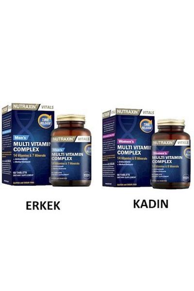 Nutraxin 60 Tablets Men's and Women's Multivitamin Complex