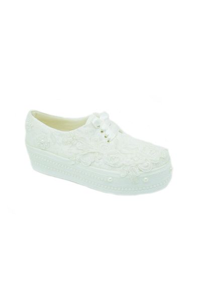 Ventes Women's White High Sole Comfortable Bridal Shoes566500