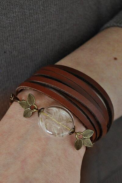 LADYMİRAGE Dilek Tüyü Choker Cam Kolye