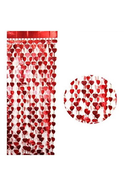 kidspartim Fundal roșu suspendat cu inimă metalizată