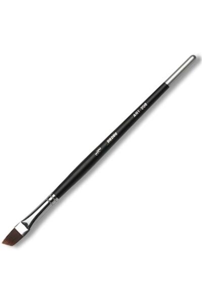 Pebeo 208 3/8 Siyah Sentetik Yan Kesik Kısa Saplı Fırça