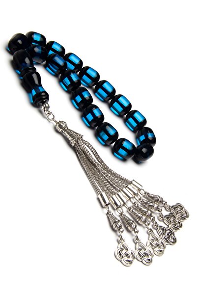 OTTOTESBİH Синьо-черни пушени ароматни прахови кехлибарени броеници