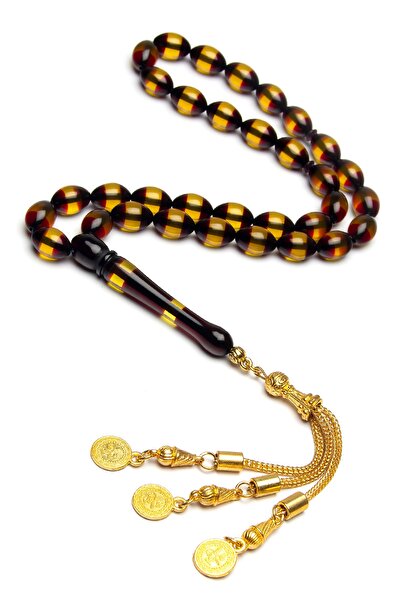 OTTOTESBİH Mărgele de rugăciune din pulbere parfumată de chihlimbar roșu și g...