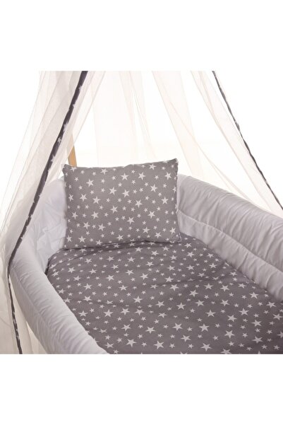 BebeK on For Doğal Ahşap Anne Yanı Sepet Uyku Setli Beşik Koyu Gri