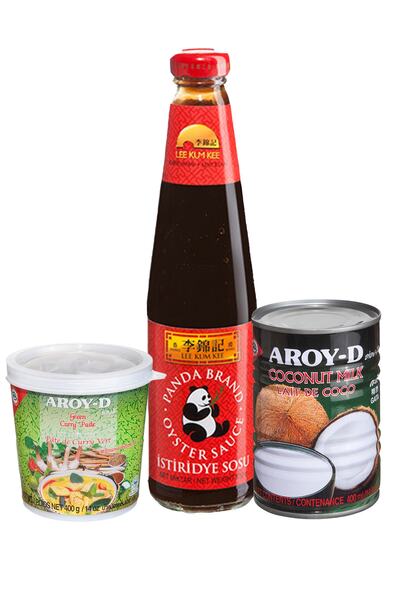 Aroy D Uzakdoğu Sos Paketi ( Yeşil Köri Ezmesi, Hindistan Cevizi Sütü, Lee Kum Kee Istiridye Sos)