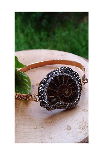 Stoneage Salyangoz Fosili El Yapımı Kadın Bileklik Bilezik