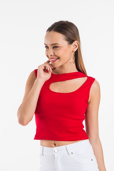 ladyzey Drop Collar Camisole Women's Crop Top