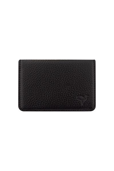 Garbalia Genuine Leather Black Card Holder Wallet with Magnet