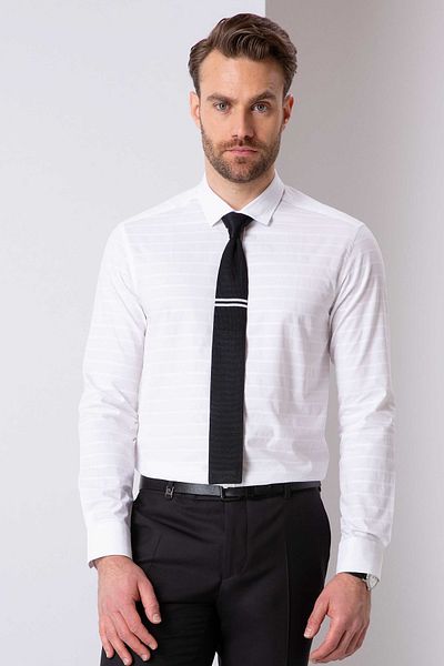 Pierre Cardin Ανδρικό λευκό πουκάμισο G021SZ004.000757074
