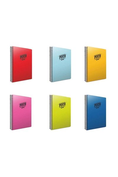 Gıpta مجموعة دفتر ملاحظات Punto Spiral A4 60 Yap Pp Cover، مخططة مكونة من 6 قطع