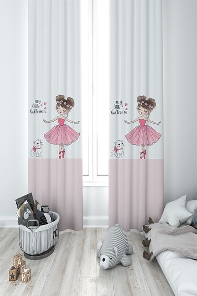 MEKTA HOME Princess Girl's and Baby's Room Background Curtain 2 Wings