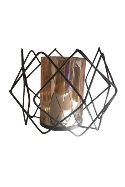 Semboldekor Siyah Çok Kare Mumluk